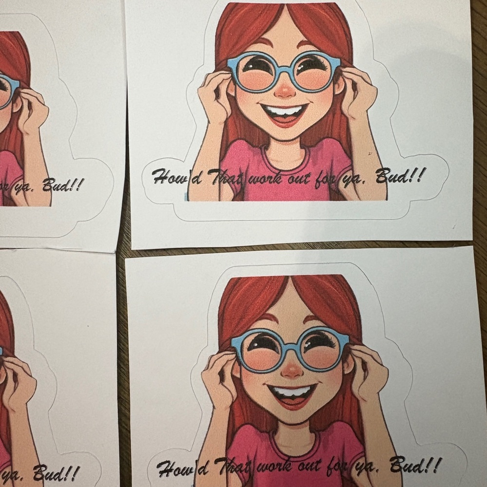 Fun Redhead Cartoon Stickers - Picture 4 of 5